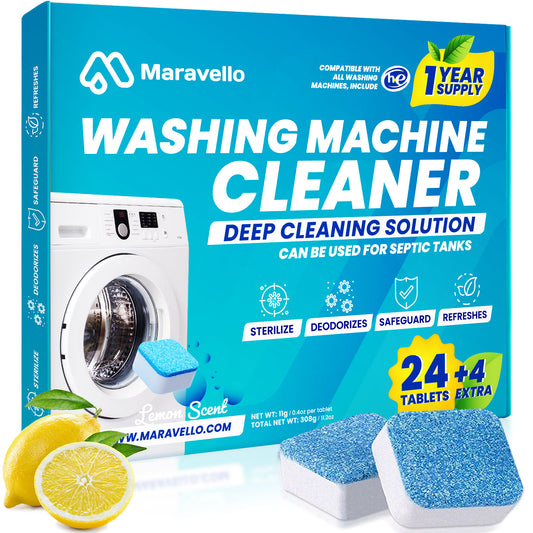 Maravello Washing Machine Cleaner Lemon Scent 28 Tablets