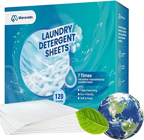 Maravello Washing Machine Cleaner and Laundry Detergent Sheets Combo
