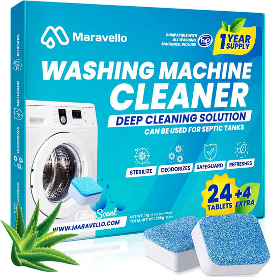 Maravello Washing Machine Cleaner Aloe Scent 28 Tablets