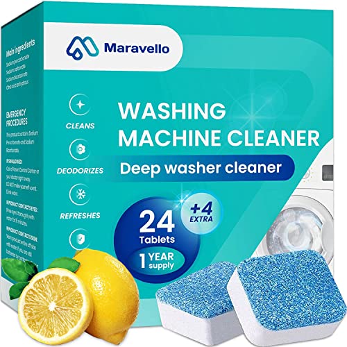 Maravello Washing Machine Cleaner and Laundry Detergent Sheets Combo